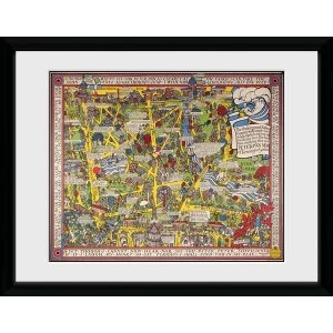 Transport For London Map 2 12" x 16" Framed Collector Print