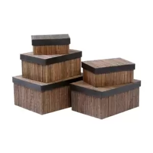 Set of 5 Natural Storage Boxes