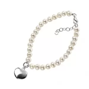 Beginnings Sterling Silver B3162W Pearl Puff Heart 18+3cm Bracelet B3162W