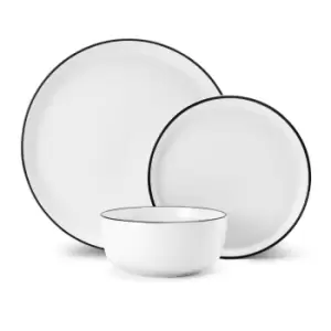 Limestone 12pc Porcelain Dinner Set, White