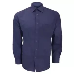 Kustom Kit Mens Long Sleeve Business Shirt (18inch) (Dark Navy)