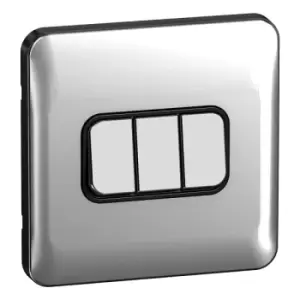 Schneider LSD 10AX 3G 2W Switch Black Insert Polished Chrome - GGBL1032BPC