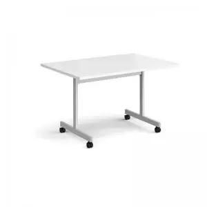 Rectangular fliptop meeting table with silver frame 1200mm x 800mm -