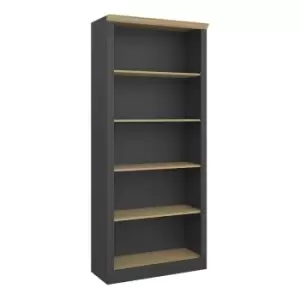 Nola Black and Pine 4 Shelf Bookcase, black