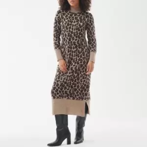 Barbour International Agusta Leopard-Intarsia Midi Dress - UK 14