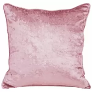 Homescapes - Pink Luxury Crushed Velvet Cushion Cover 60 x 60cm - Pink