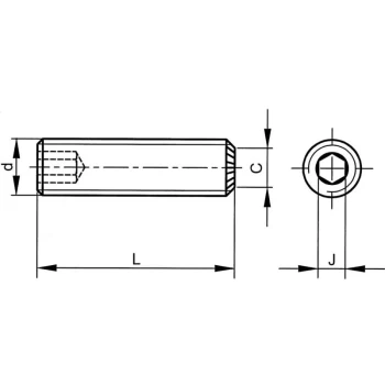 Qualfast - 3/8 UNC X 1.1/2 Skt Set Screw - Knurled Cup Point (GR-45H) (14.9)