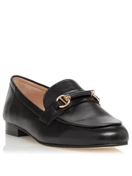 Dune London Grange Leather Snaffle Trim Loafer - Black, Size 37, Women