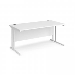 Maestro 25 WL Straight Desk 1600mm x 800mm - White Cantilever Frame w