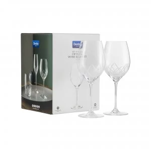 Denby Lotus Leadless Crystal Wine Glasses Set of 4