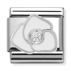 Nomination CLASSIC Silvershine White Rose Flower Charm 330305/06