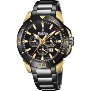 Festina F20644-1 Mens Chrono Bike Black Steel Bracelet Wristwatc