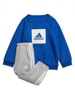 Adidas Infants Three Stripe Logo Sweat And Jogger Set - Blue