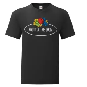 Fruit of the Loom Mens Vintage Big Logo T-Shirt (S) (Black)