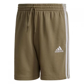 adidas Essentials French Terry 3-Stripes Shorts Mens - Orbit Green / White