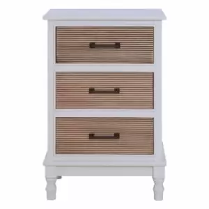 Interiors By Ph 3 Drawer Chest Pearl White / Sahara Finish