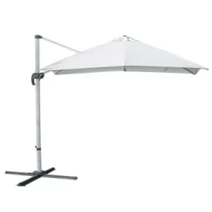 Outsunny 3m Cantilever Aluminium Frame 360 Rotation Hanging Parasol White