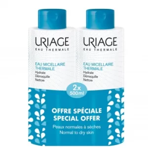 Uriage Thermal Micellar Water for Normal to Dry Skin 2 x 500ml (Special Offer)