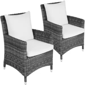 Garden chair Sanremo set of 2 - outdoor seating, garden seating, rattan chair - grey/white