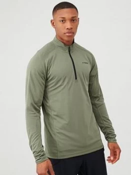 adidas Terrex Trace Rock 1/2 Zip Long Sleeve Top - Green Size M Men