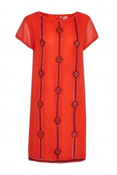 Great Plains Karla Stitch Embroidered Dress Red