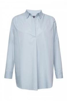 French Connection Rhodes Poplin Pop Over Shirt Blue