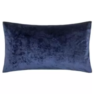 Verona Crushed Velvet Rectangular Cushion Navy, Navy / 40 x 60cm / Polyester Filled