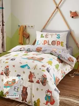 Catherine Lansfield Woodland Adventure Duvet Set - Sb - White, Size Single