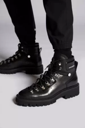 DSQUARED2 Men Boot Black Size 8 100% Calfskin