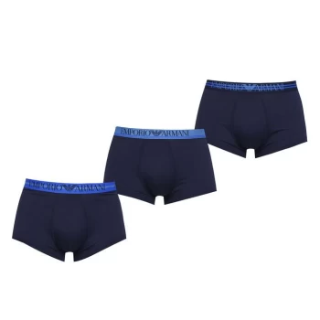 Emporio Armani 3 Pack Mix Trunks - Blue