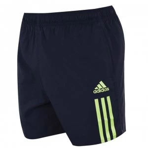 adidas Mens 3-Stripes Badge Swim Shorts - Leg Ink/Slime