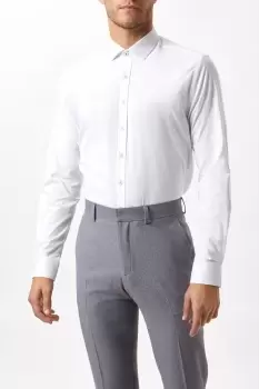 Slim Fit White Performance Formal Shirt