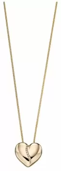 Elements Gold GP2180 9k Yellow Gold Diamond Channel Heart Jewellery