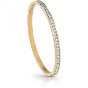 GUESS gold plated bangle with Swarovski crystal pave setting.