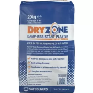 Safeguard Dryzone Fast Set Renovation Plaster 20kg Grey