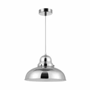 Premier Housewares Jasper Chrome Pendant Light, Silver