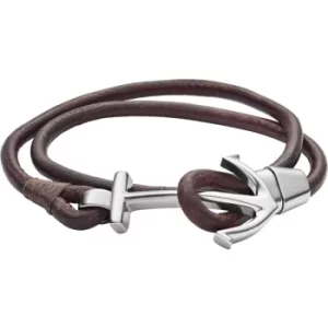 Mens Fossil Stainless Steel Anchor Bracelet