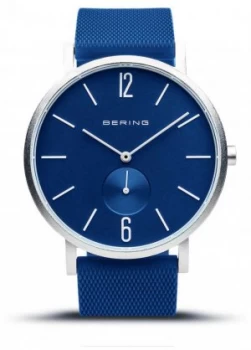 Bering True Aurora Blue Rubber Strap Blue Dial 16940-709 Watch