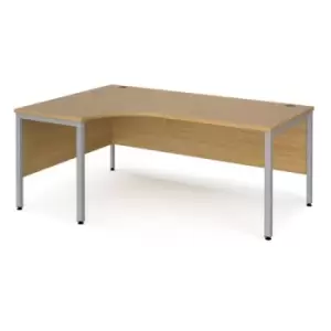 Office Desk Left Hand Corner Desk 1800mm Oak Top With Silver Frame 1200mm Depth Maestro 25 MB18ELSO