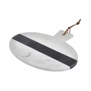 Interiors by PH Maison White Grey Marble Round Paddle Board