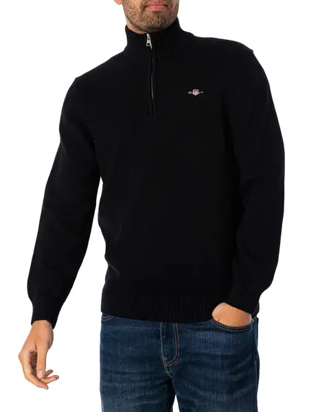 Gant Casual Cotton Half Zip Sweatshirt Black S