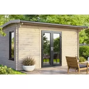 Power Sheds 14 x 14ft Central Doors Apex Log Cabin