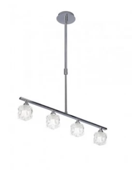 Ceiling Pendant 4 Light G9 ECO Bar, Polished Chrome