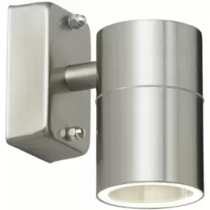 Loops - IP44 Outdoor Accent Wall Lamp GU10 Stainless Steel Porch Garden Down Light