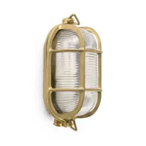 Cabo 1 Light Outdoor Bulkhead Wall Light Brass IP65, E27