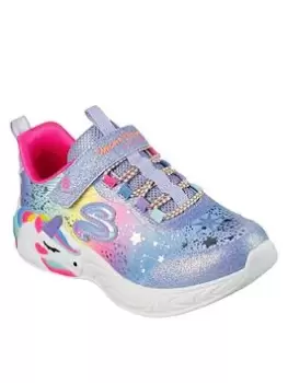 Skechers Girls Unicorn Dreams Lighted Trainer, Blue, Size 13 Younger