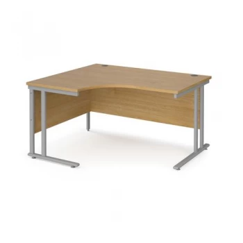 Maestro 25 left hand ergonomic desk 1400mm wide silver cantilever leg