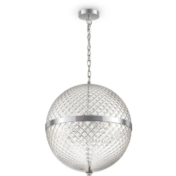 Maytoni Lighting - Maytoni Classic - Yonkers Classic Yonkers 3 Light Chrome Pendant Ceiling Light Glass Shade