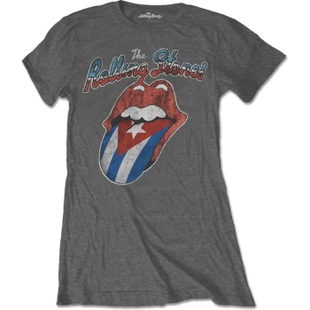 The Rolling Stones - Rocks Off Cuba Womens X-Large T-Shirt - Grey