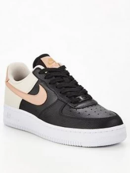 Nike Air Force 1 07 - Black/Brown, Black/Brown, Size 6, Women